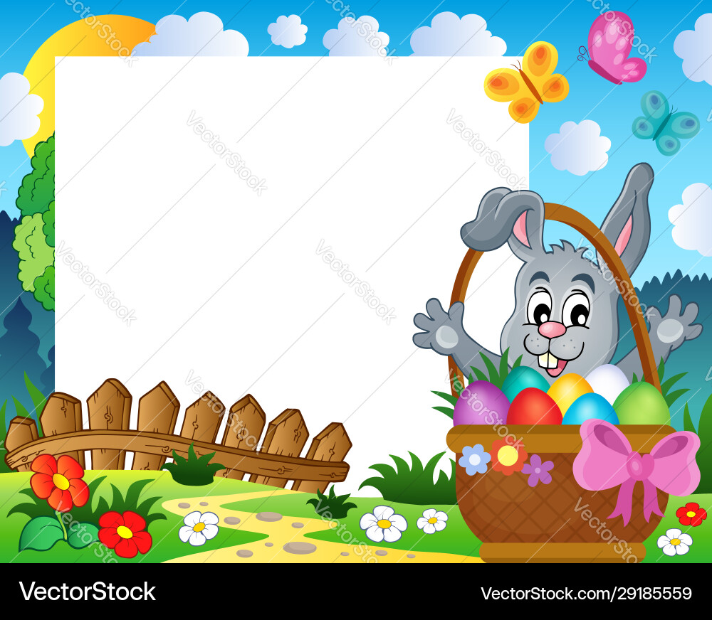Easter Frame Rabbit Frame with easter rabbit theme 3 Royalty Free Vector Image