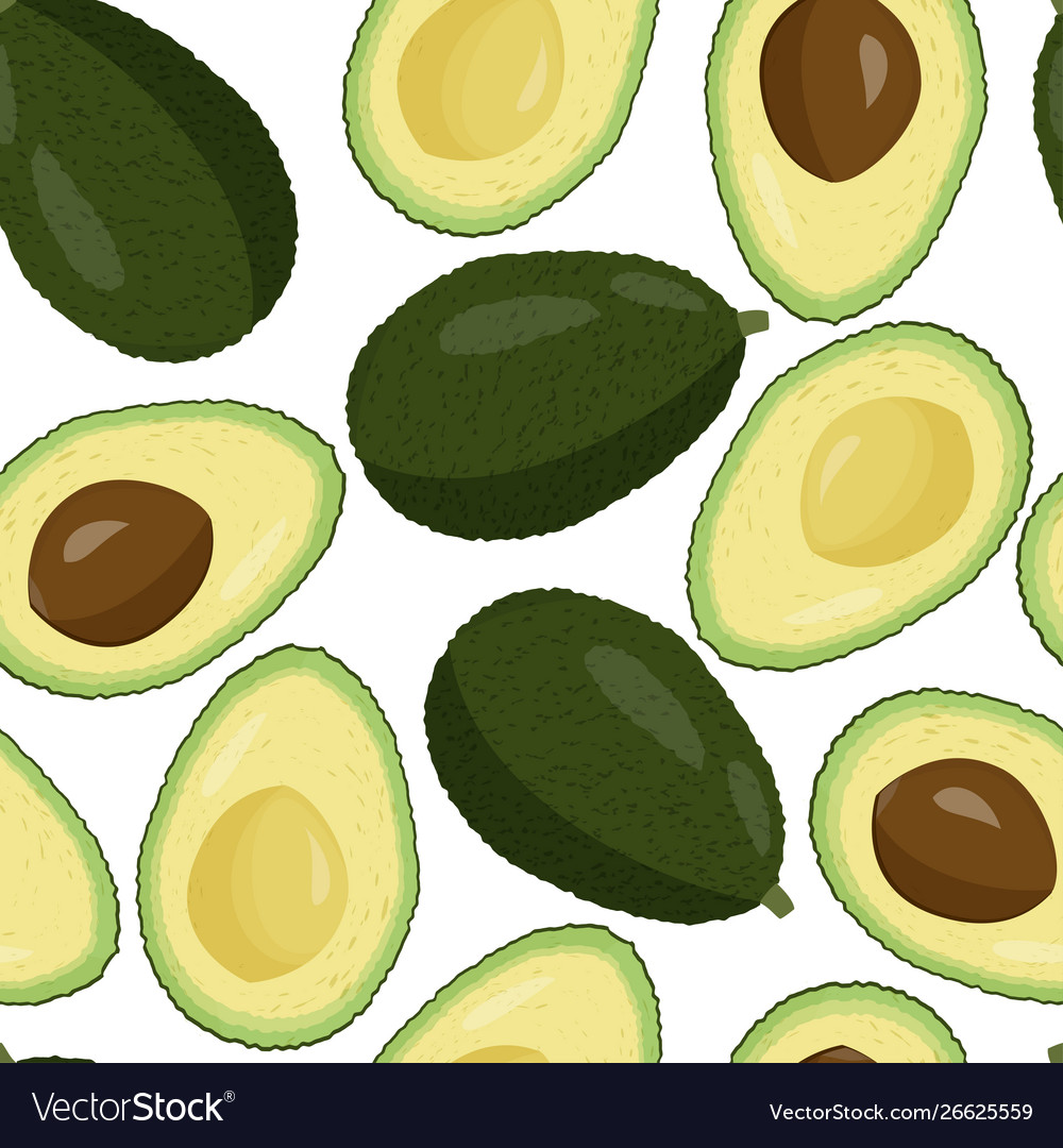 Fresh avocado seamless patter raw food background