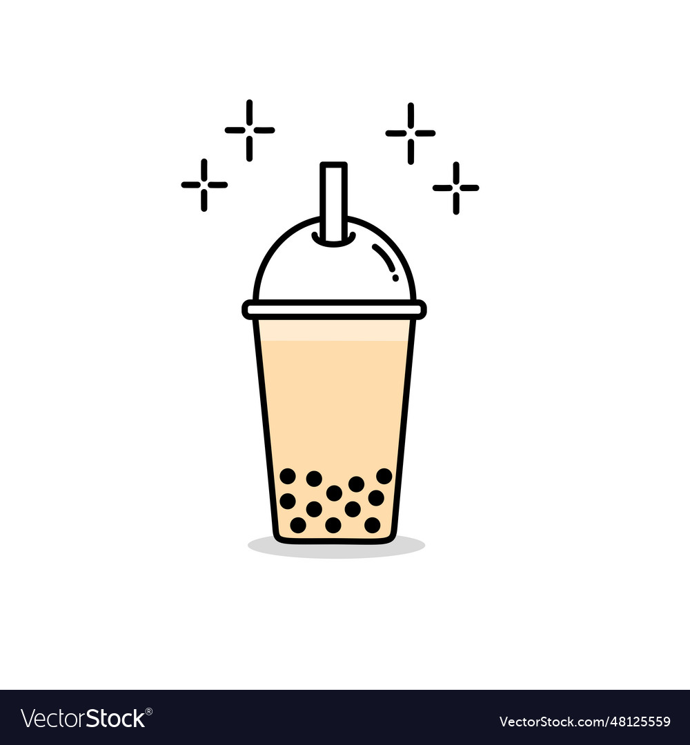 Milk bubble tea boba tea inspired Royalty Free Vector Image