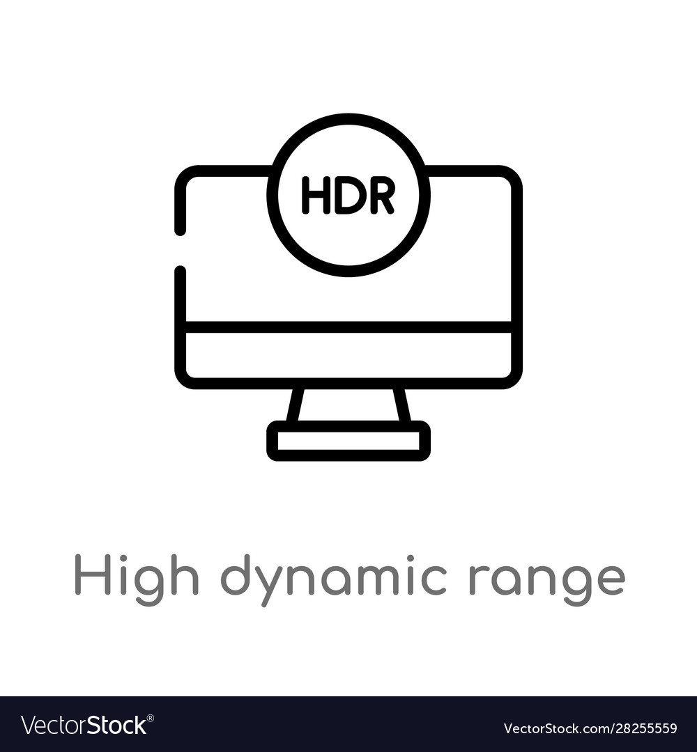 Outline high dynamic range imaging icon isolated