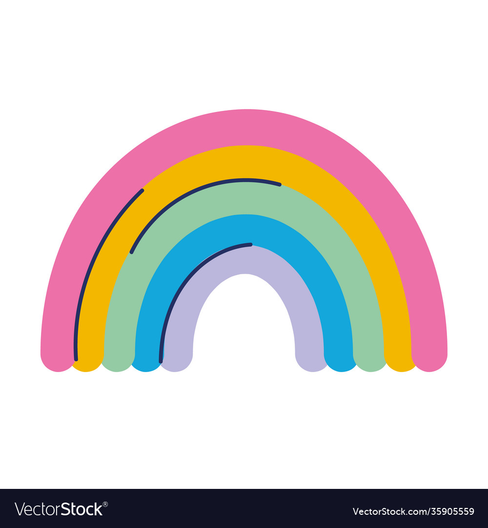 Rainbow magic fantasy cartoon icon design flat Vector Image