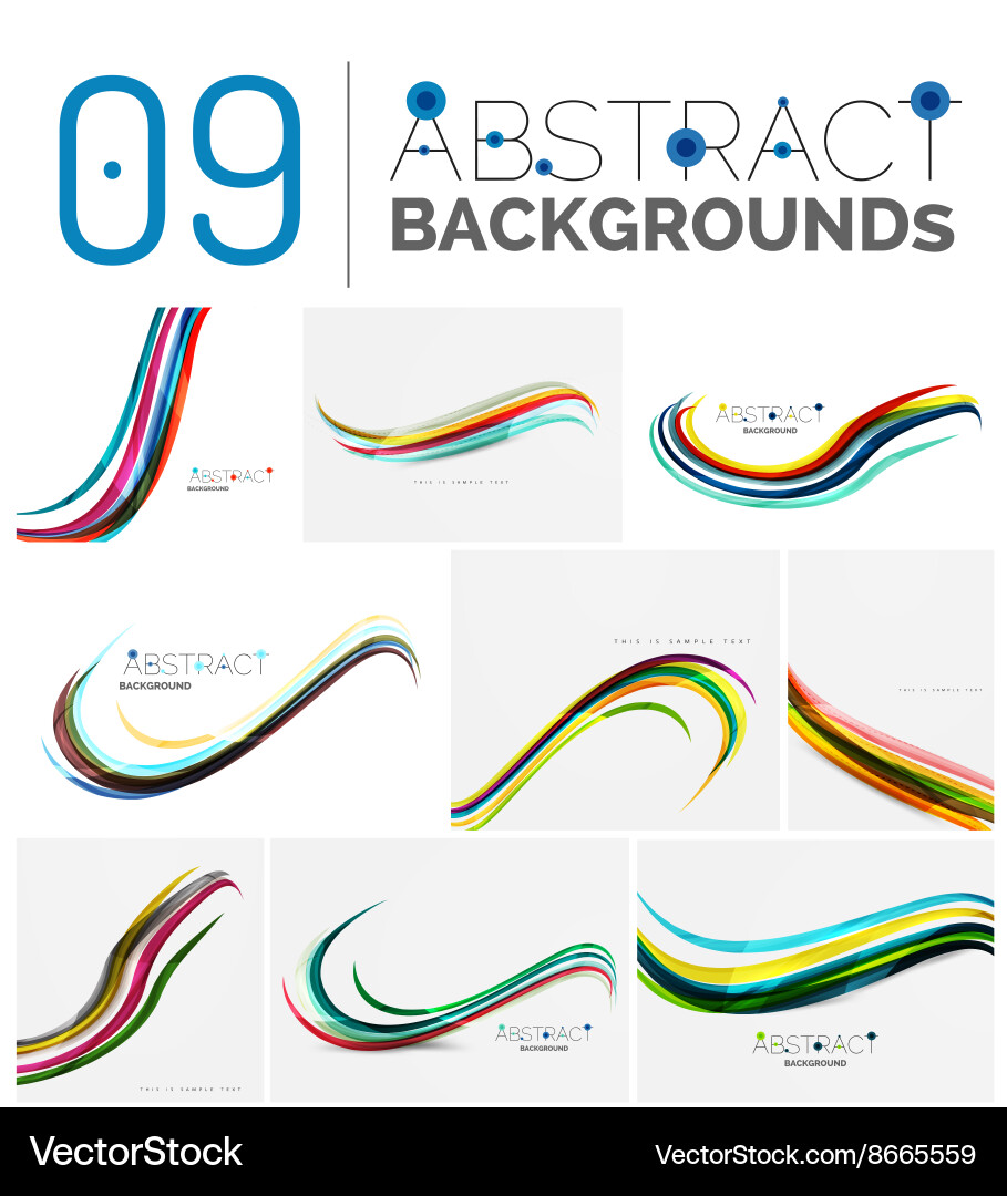 Set of smooth abstract backgrounds Royalty Free Vector Image