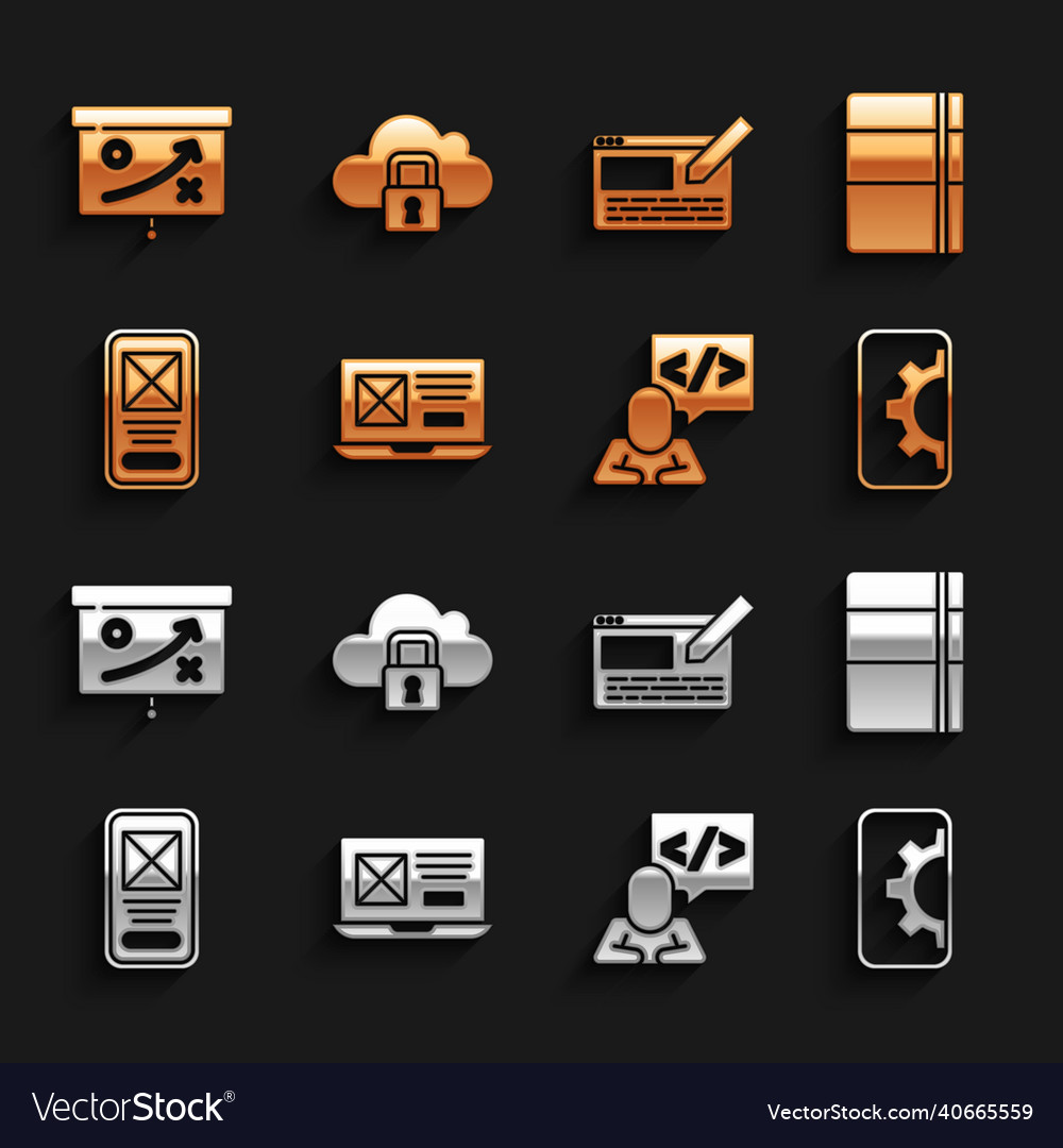 Set ui or ux design sketchbook album web vector image Set ui or ux design sketchbook album web