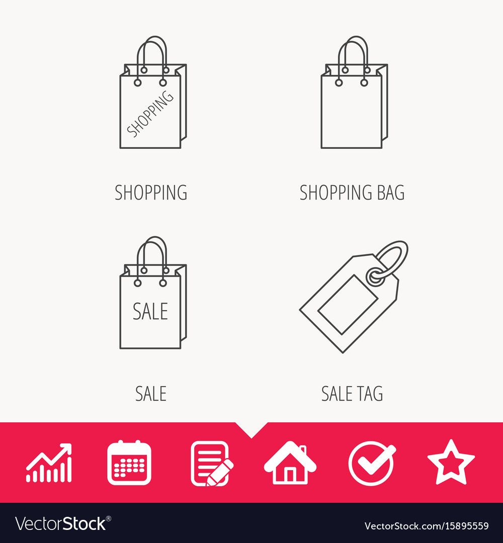 Shopping sale bag and coupon icons