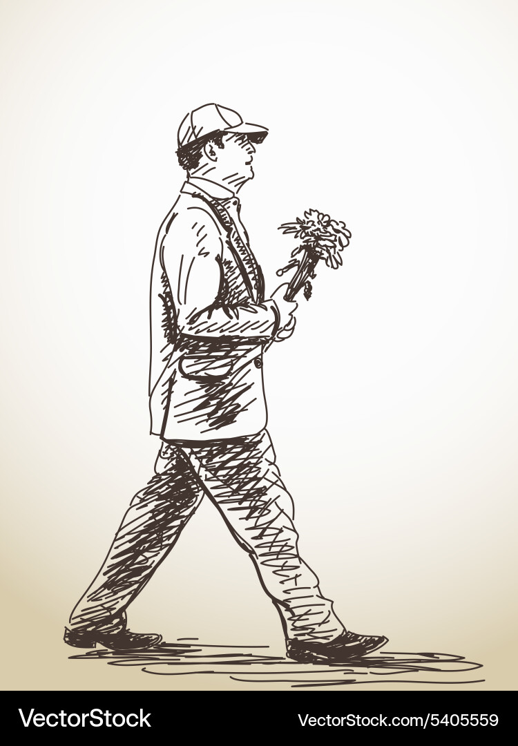 Walking man Royalty Free Vector Image - VectorStock