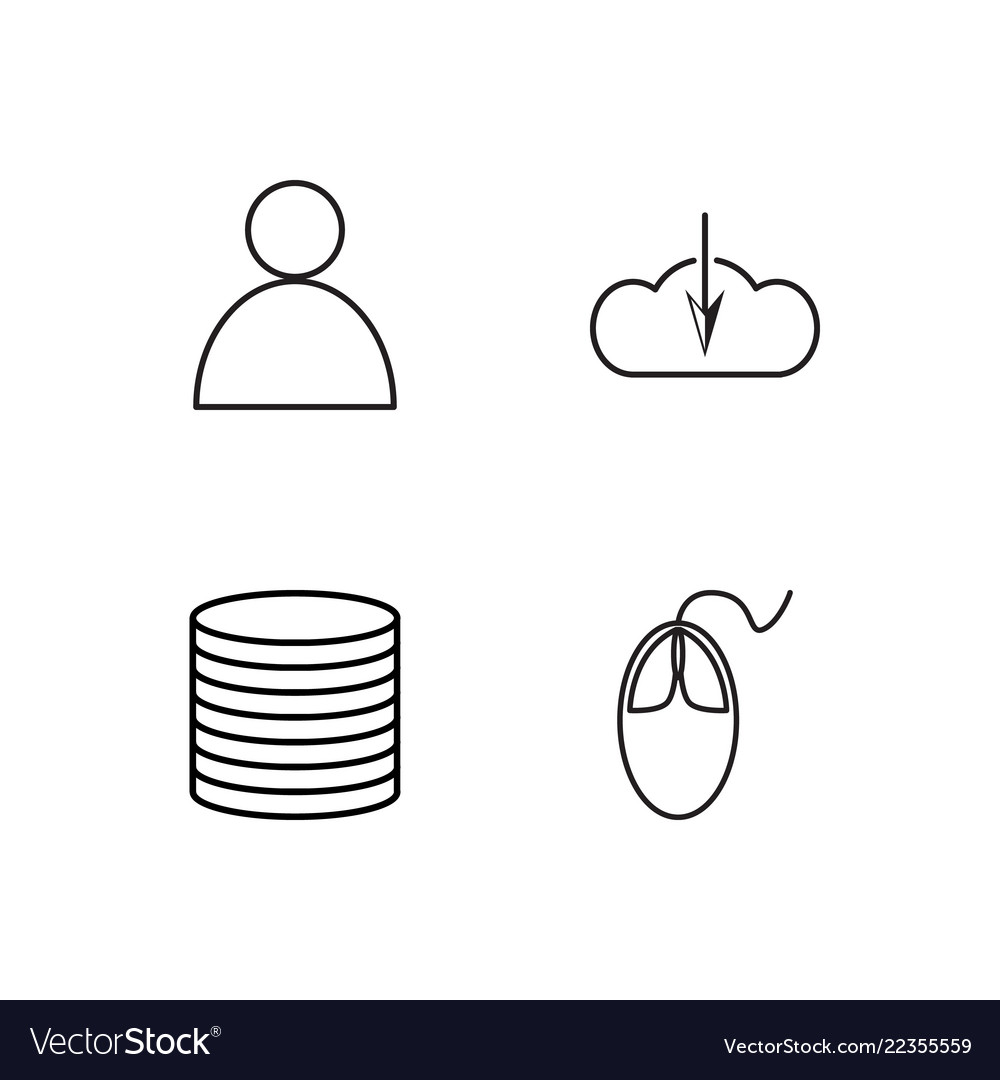 Web simple outlined icons set