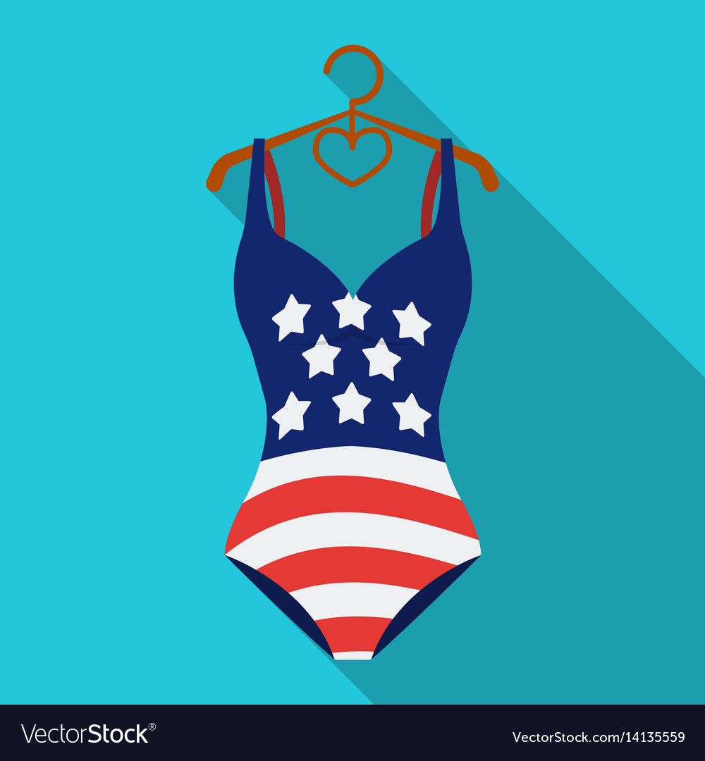 Women swimsuit closed with the flag of america