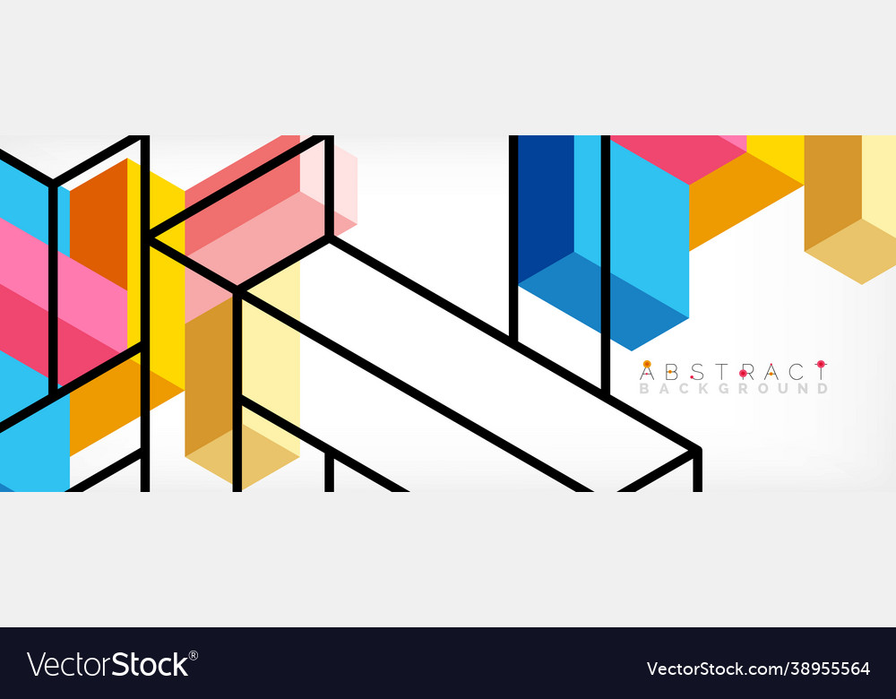 Abstract background 3d cubes cubic elements vector image Abstract background 3d cubes cubic elements