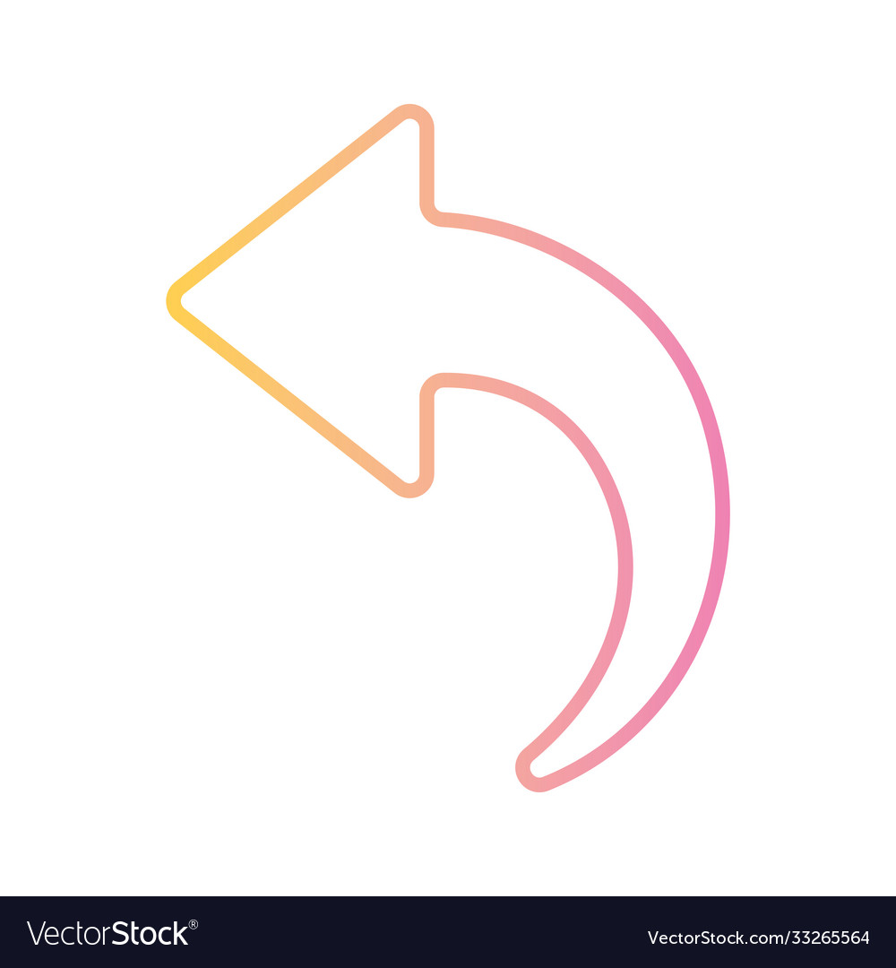 Back arrow gradient style icon design