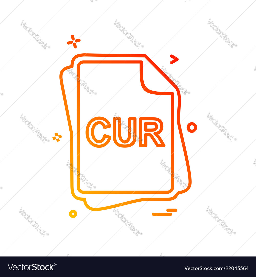 Cur file type icon design vector image Cur file type icon design