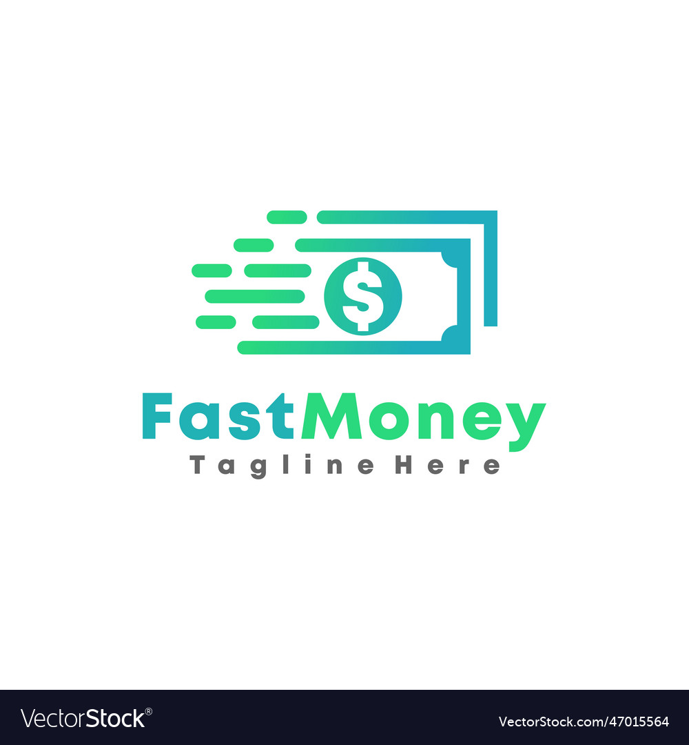 Fast money icon cash logo template Royalty Free Vector Image