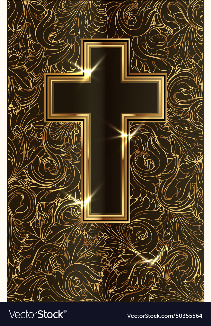 Golden easter cross vip card Royalty Free Vector Image