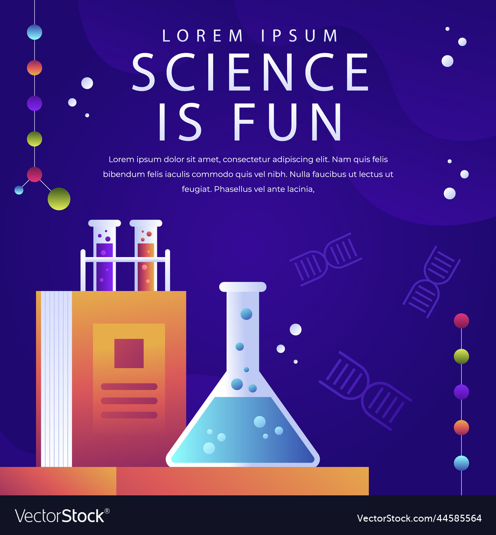 Gradient science post design template Royalty Free Vector