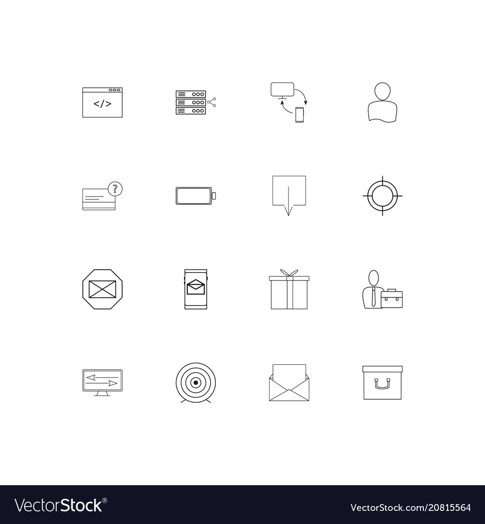 Internet of things linear thin icons set outlined