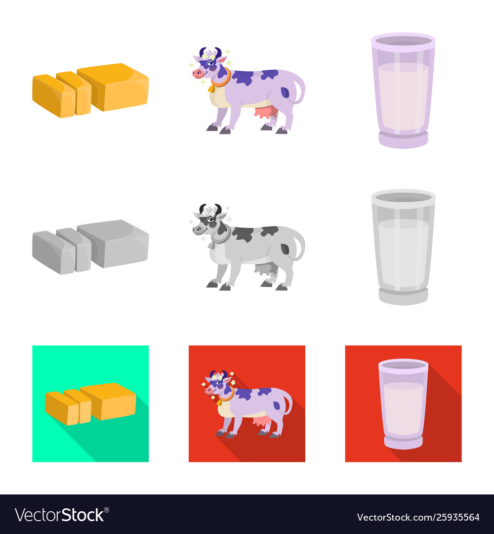 Isolated object creamy and product symbol set vector image Isolated object creamy and product symbol set