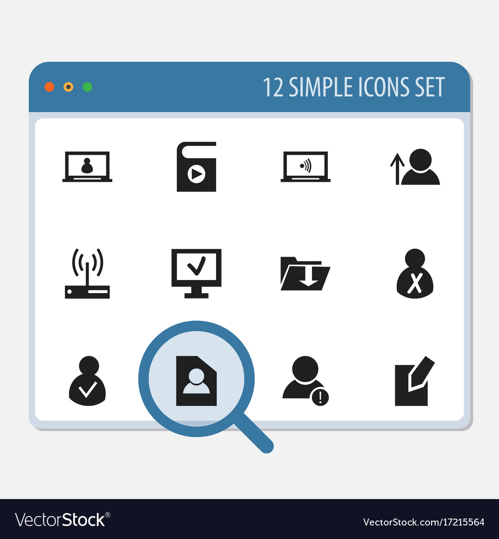 Set of 12 editable internet icons includes