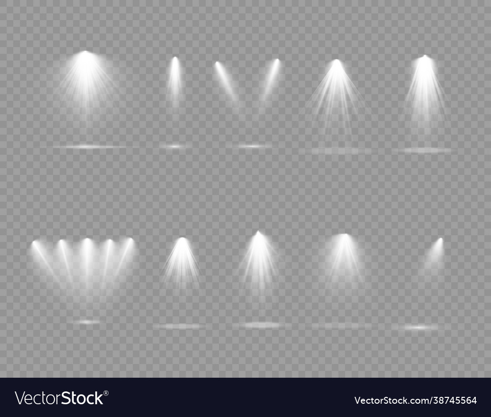 Spotlight white shines on stage Royalty Free Vector Image