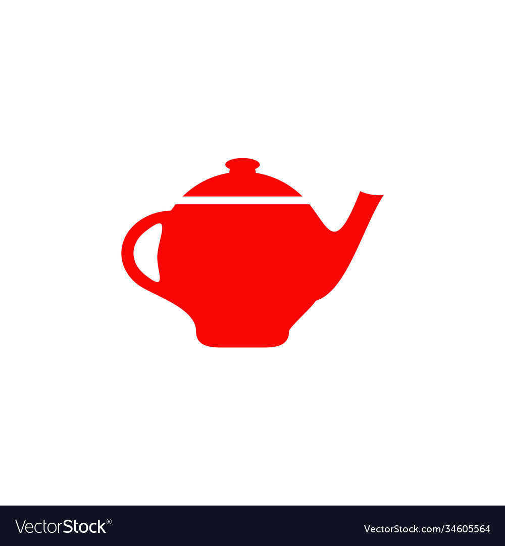 Tea pot icon logo design template
