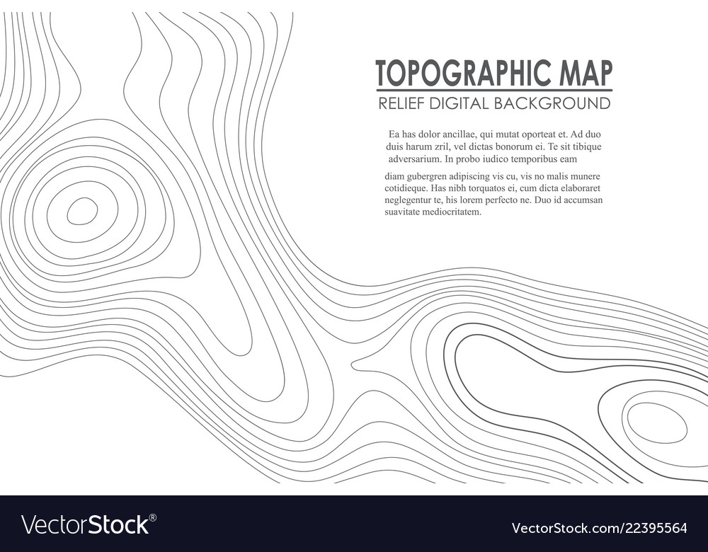 Topographic map contour background line