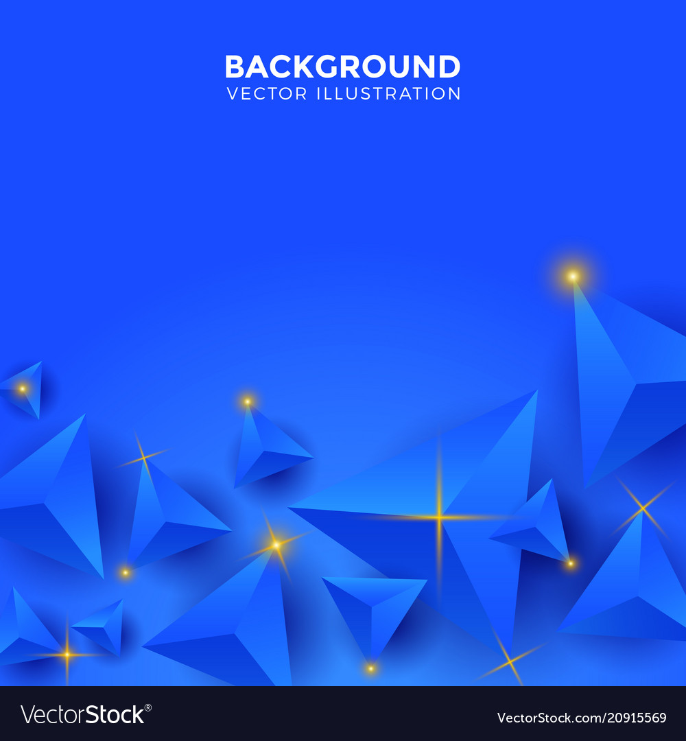 Abstract blue triangle background 3d triangles Vector Image