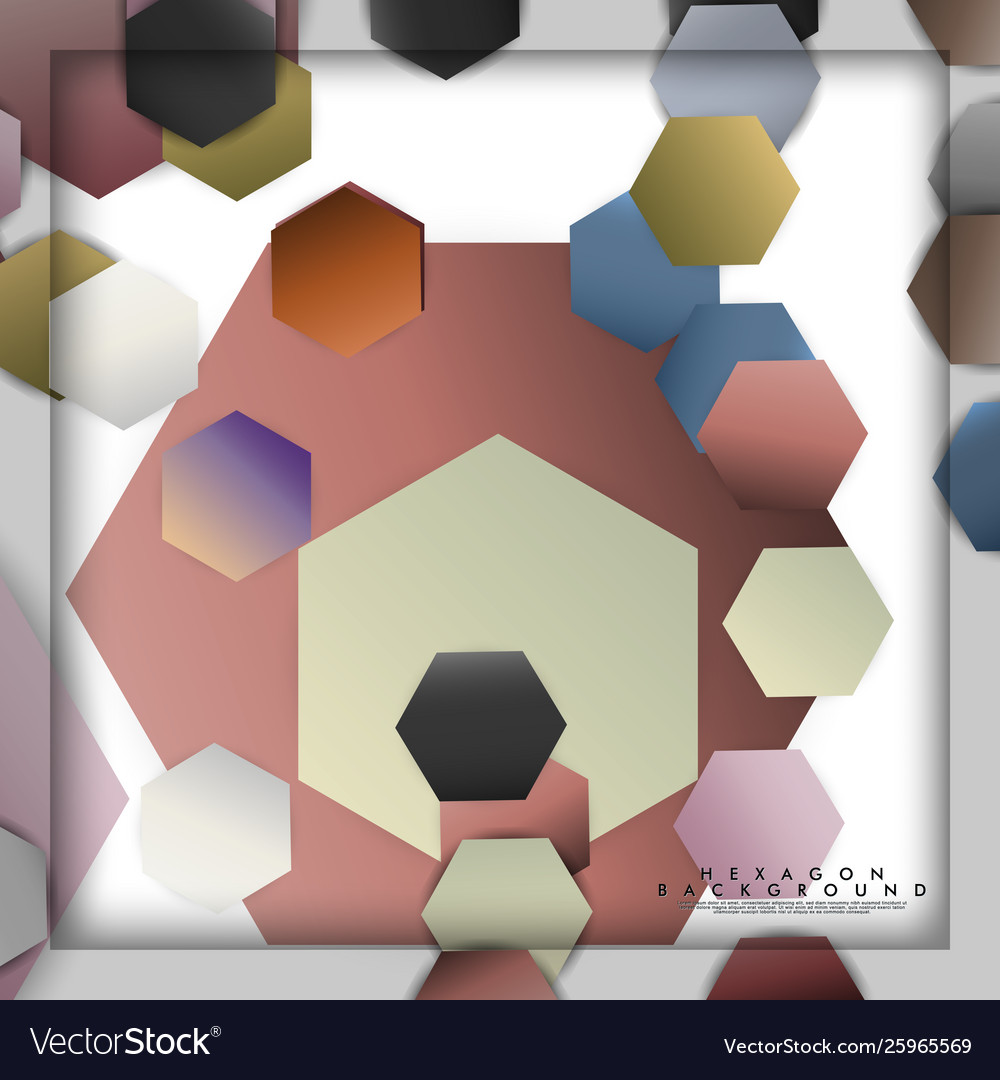 Abstract hexagon background with color stone vector image Abstract hexagon background with color stone