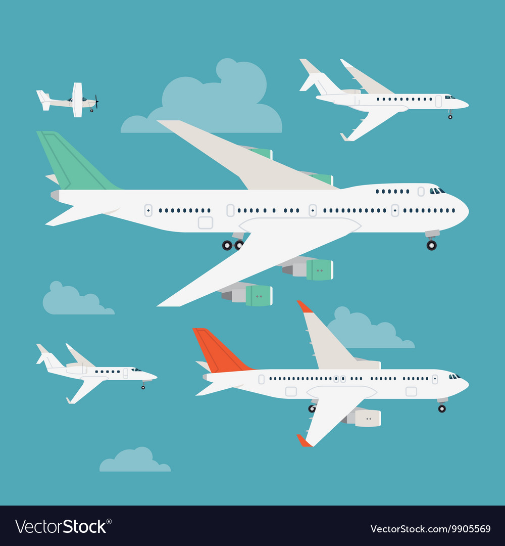 Airplane Icon Set Royalty Free Vector Image - Vectorstock