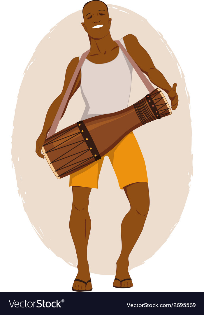 Bata Drum Musician Royalty Free Vector Image Vectorstock