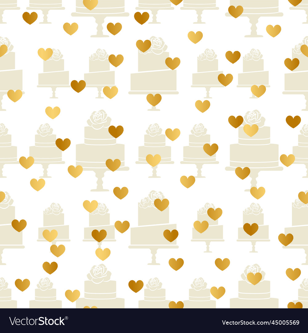 Cake pattern design with hearts vector image Cake pattern design with hearts