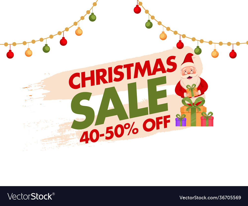 Christmas sale poster design with 40-50 discount