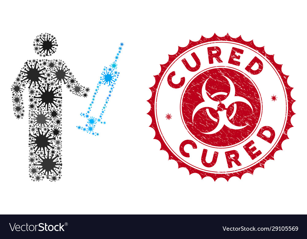 Coronavirus collage drug dealer icon with textured