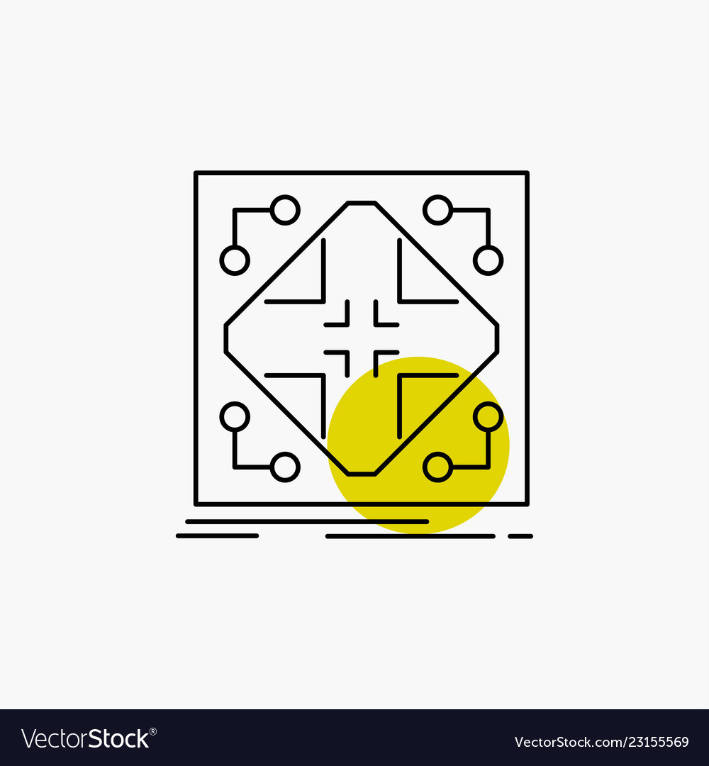 Data infrastructure network matrix grid line icon