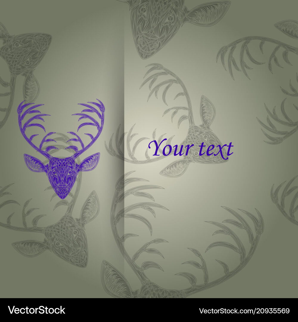 Deer heads pattern Royalty Free Vector Image - VectorStock