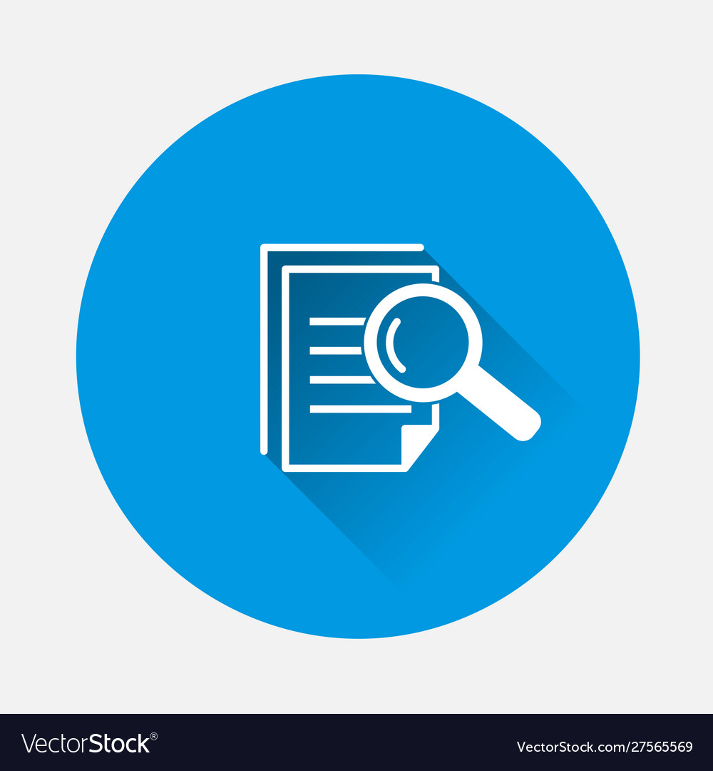 Document icon and magnifier verification vector image Document icon and magnifier verification