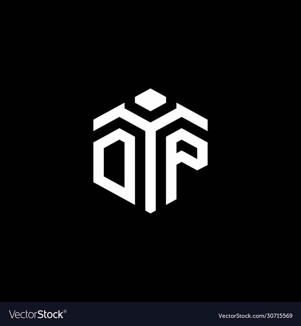 Dp monogram logo with abstract hexagon style