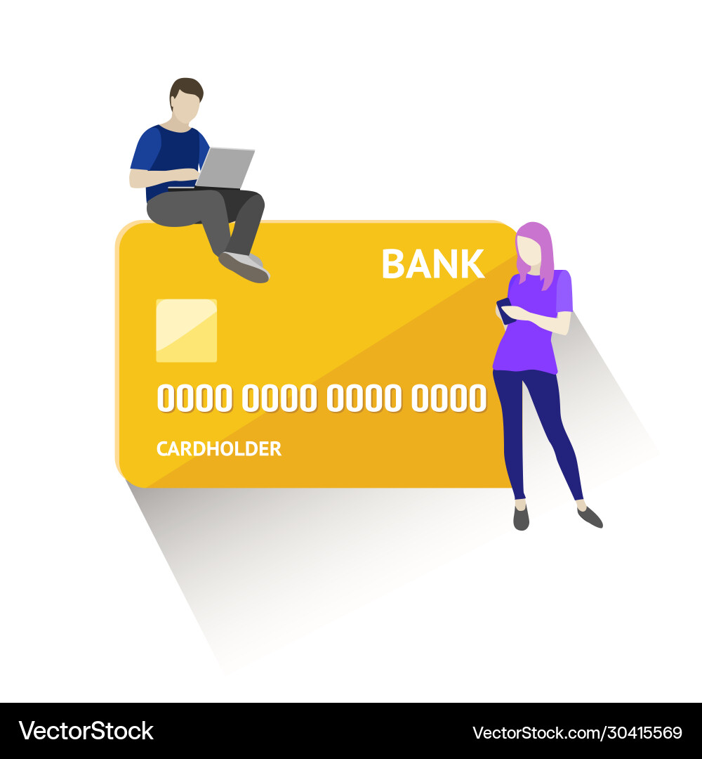 Flat mobile banking concept Royalty Free Vector Image