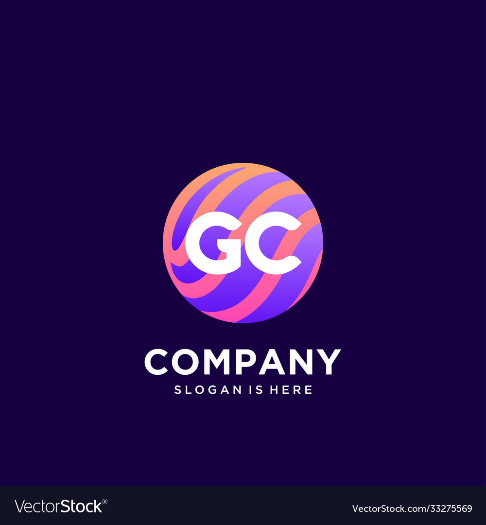 Gc initial logo with colorful template