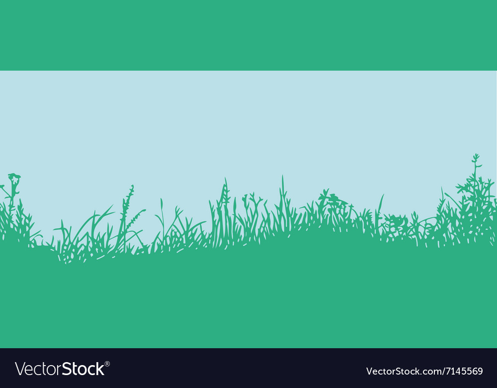 Grass horizontal seamless pattern