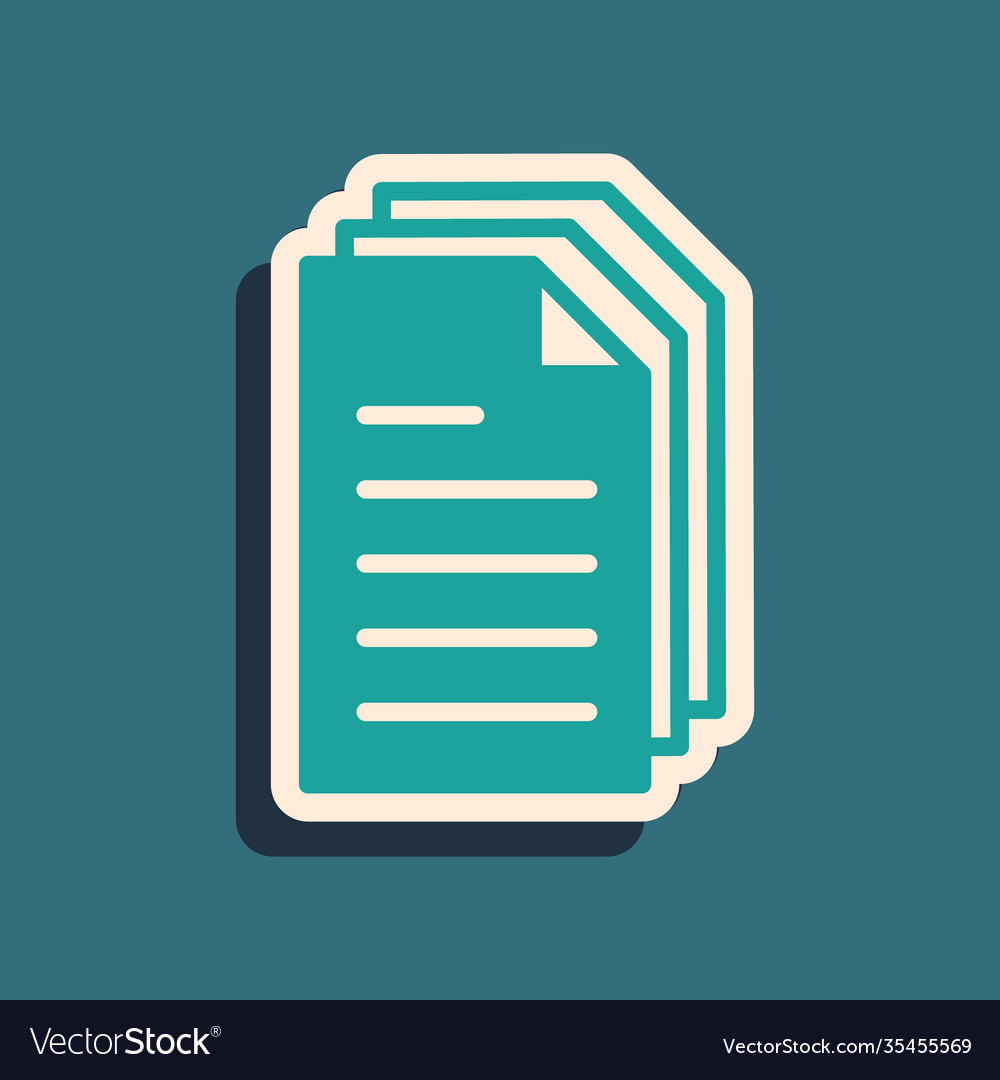 Green file document icon isolated on vector image Green file document icon isolated on