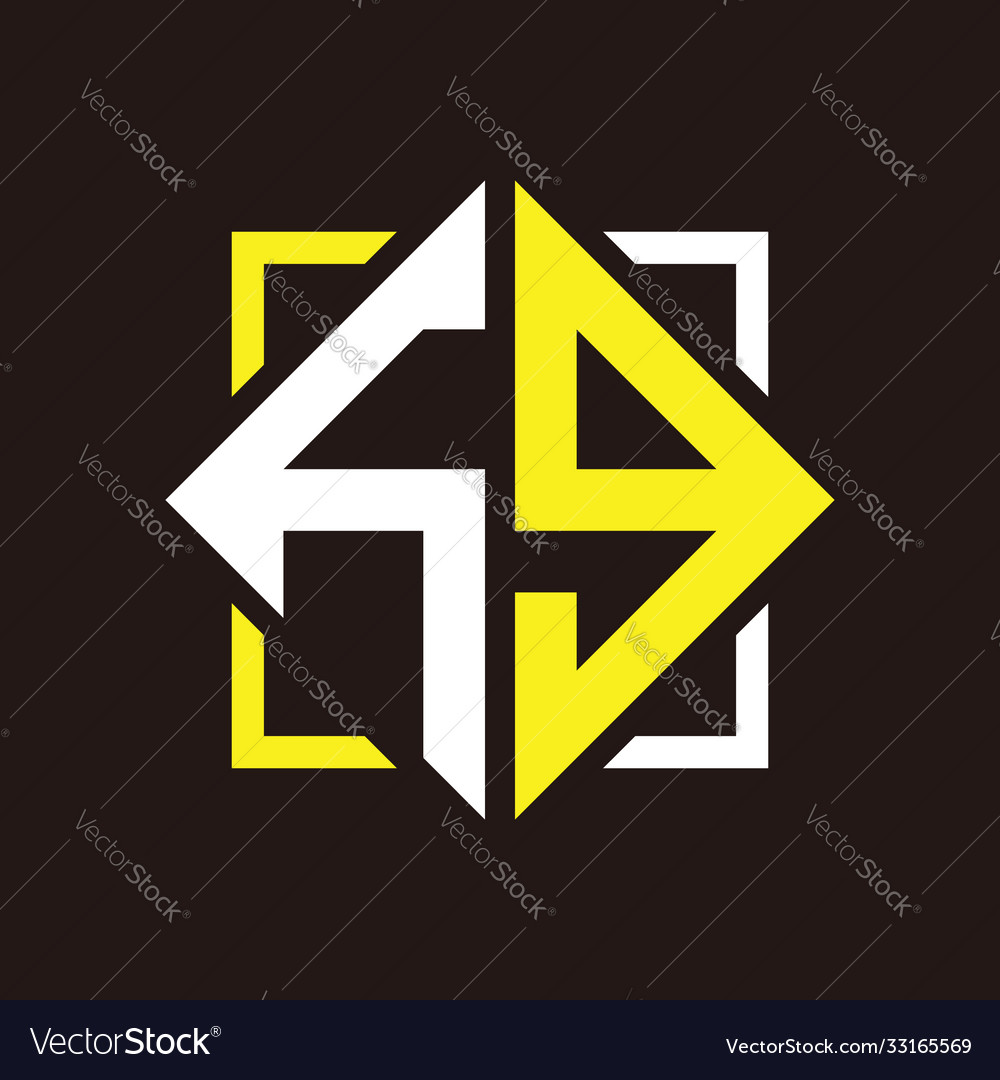 H g initials quadrangle monogram with square