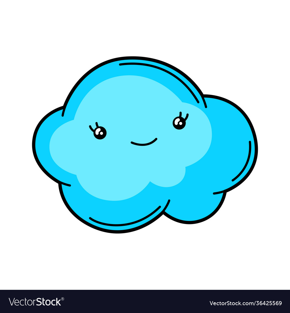 Kawaii cute cloud Royalty Free Vector Image - VectorStock