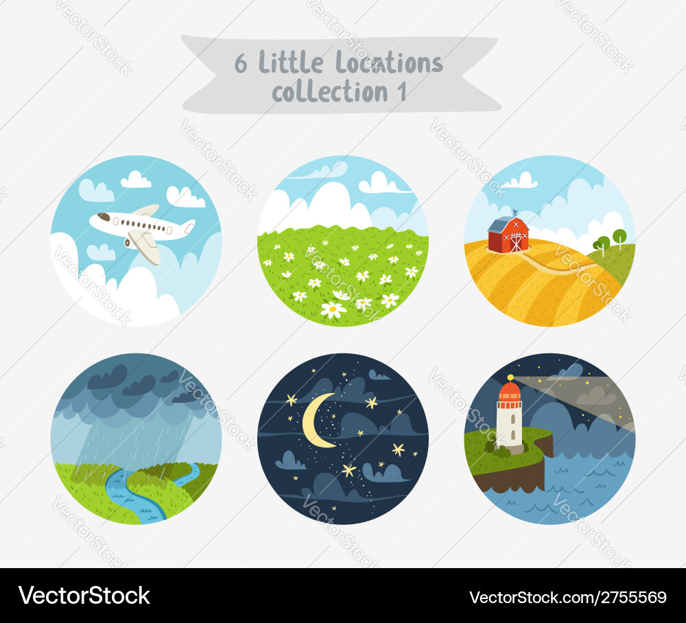 Little locations collection 1 Royalty Free Vector Image