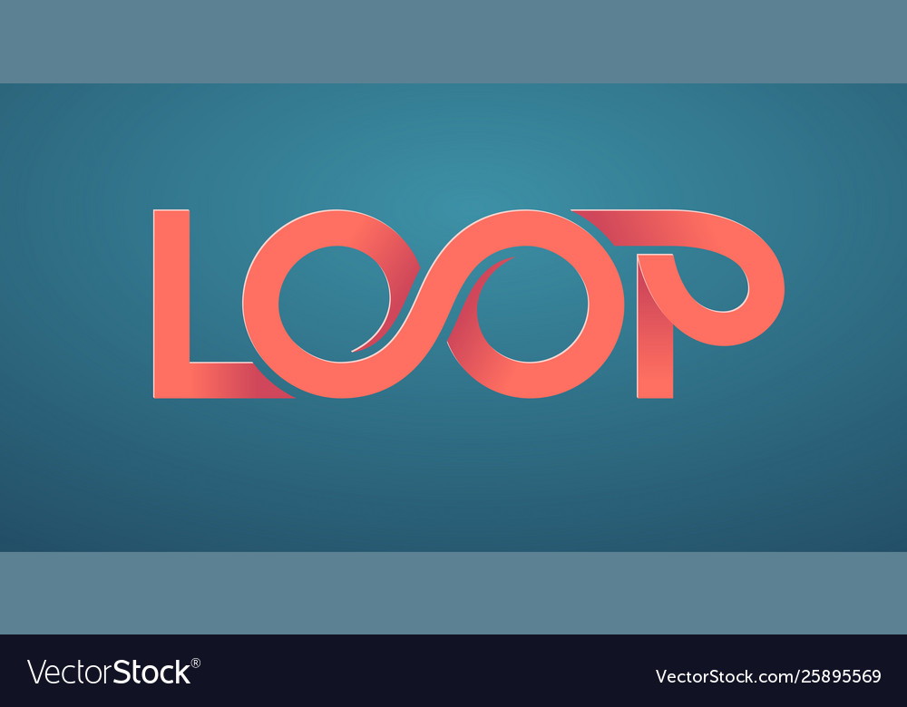 Loop logo ribbon lettering isolated