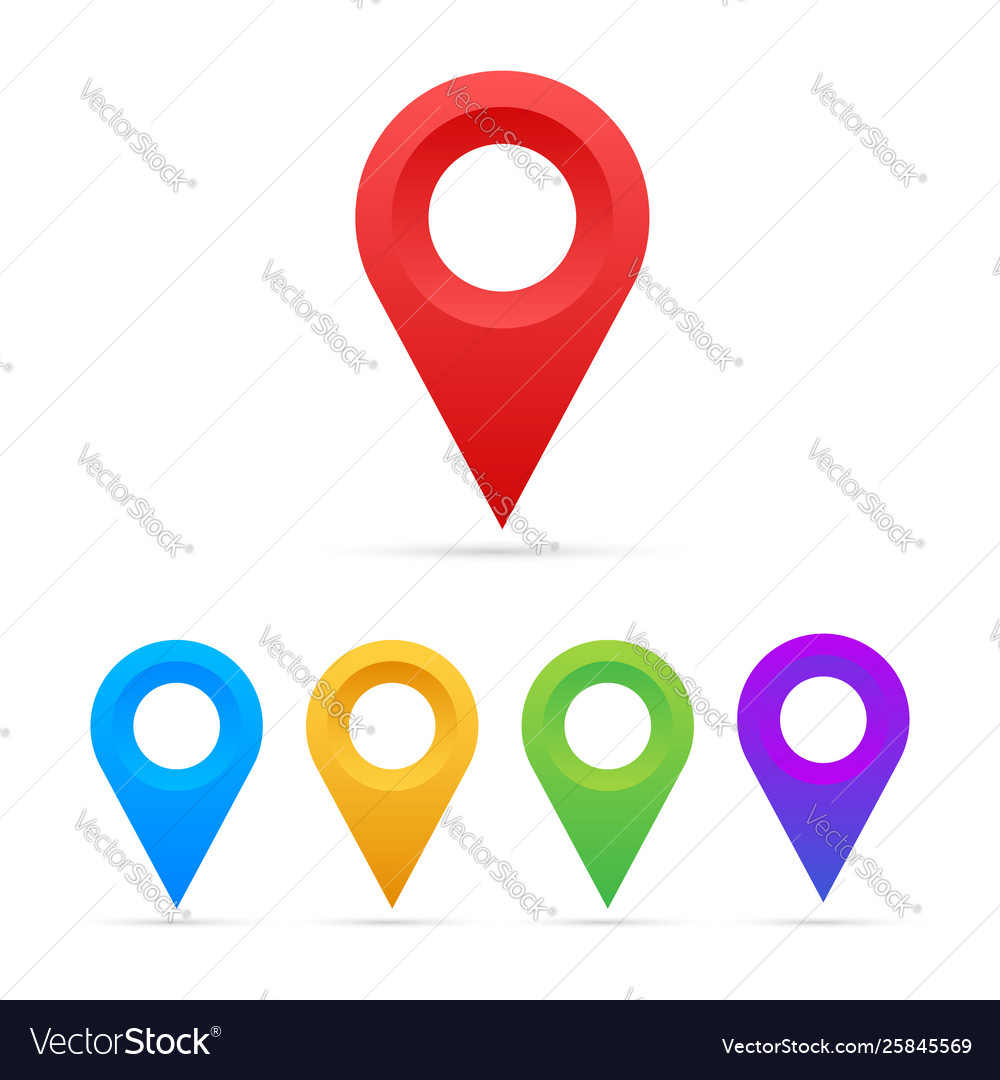 Map Pointer Set - White Background