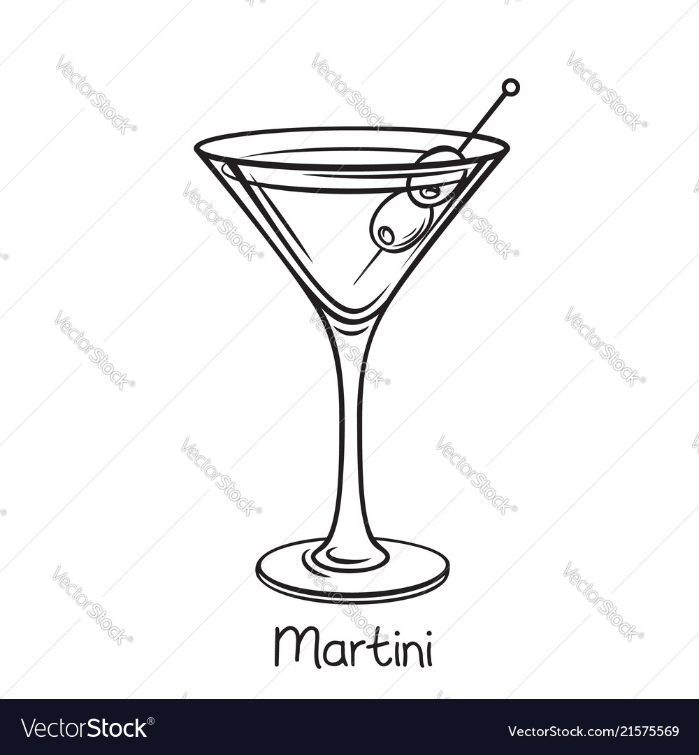 Martini cocktail with olives vector image Martini cocktail with olives
