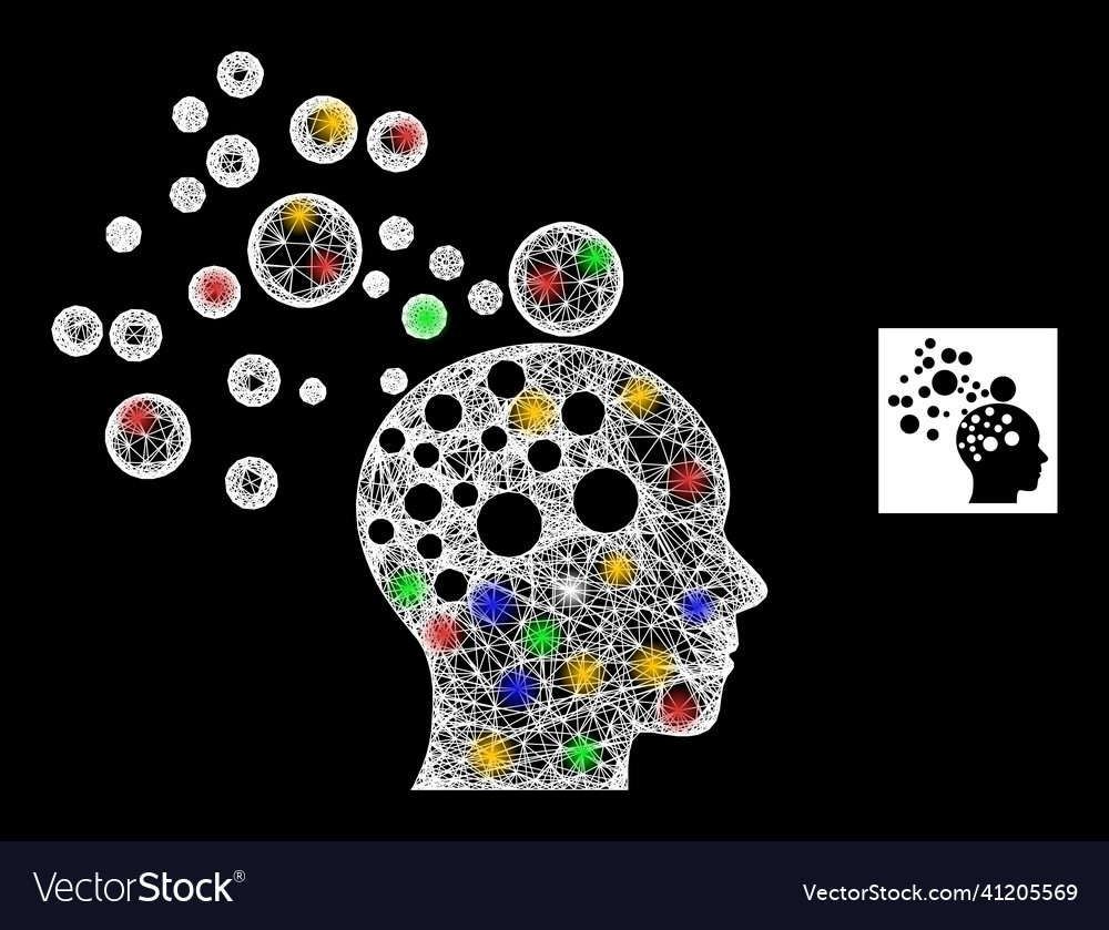 Network web mesh man idea generation icon vector image Network web mesh man idea generation icon