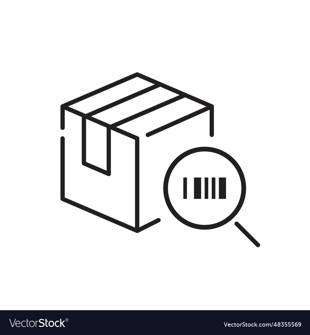 Parcel delivery with barcode scan magnifying vector image Parcel delivery with barcode scan magnifying