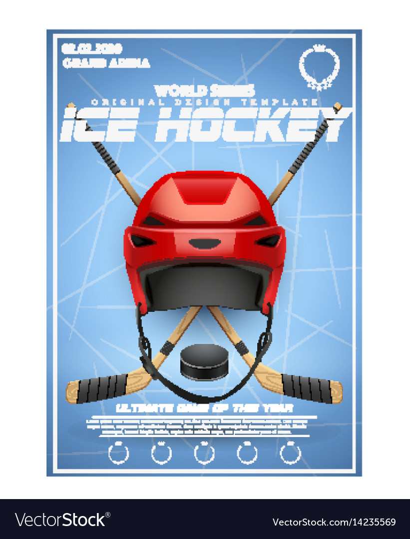 Poster template of ice hockey tournament Vector Image For Hockey Flyer Template