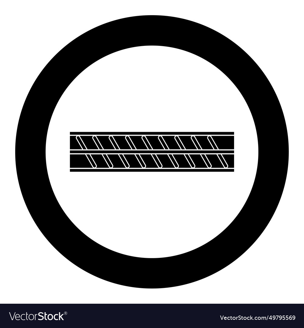 Reinforcement bar rebar ribbed metal rod icon