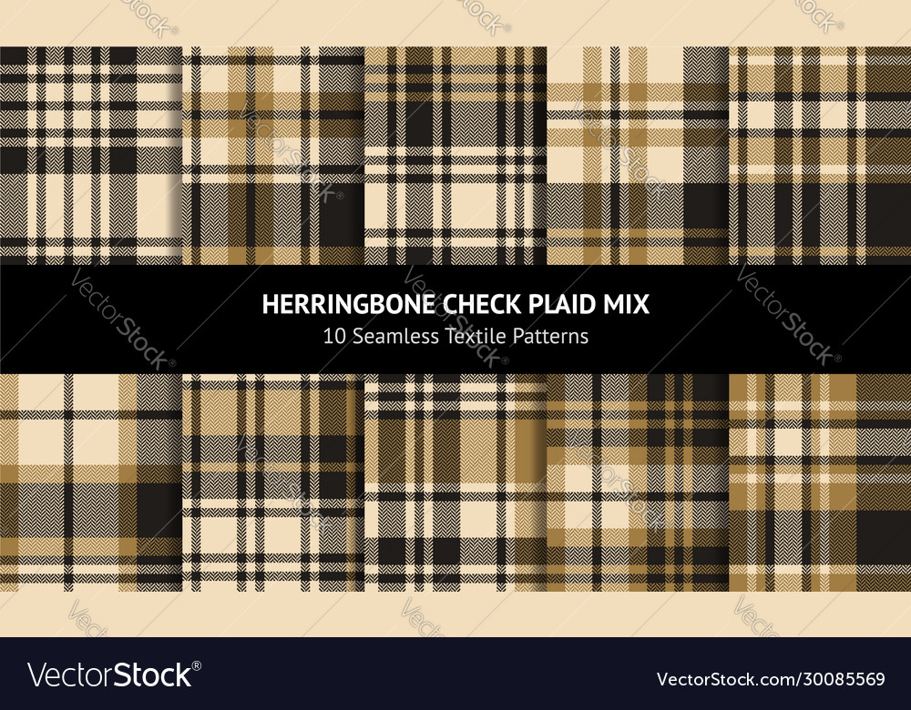 Seamless gold and black tartan plaid graphics