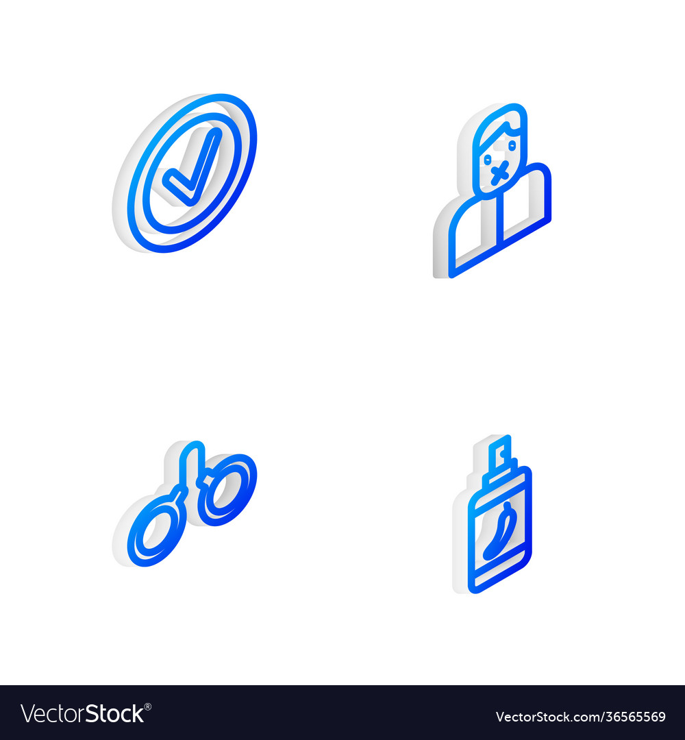 Set isometric line censor and freedom speech vector image Set isometric line censor and freedom speech